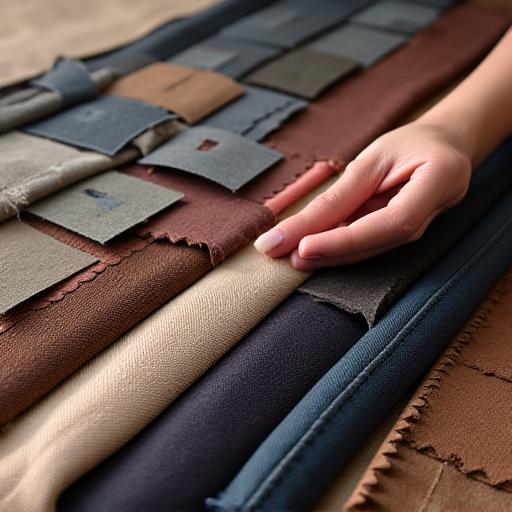 Campionario di tessuti e pelli di alta qualità.